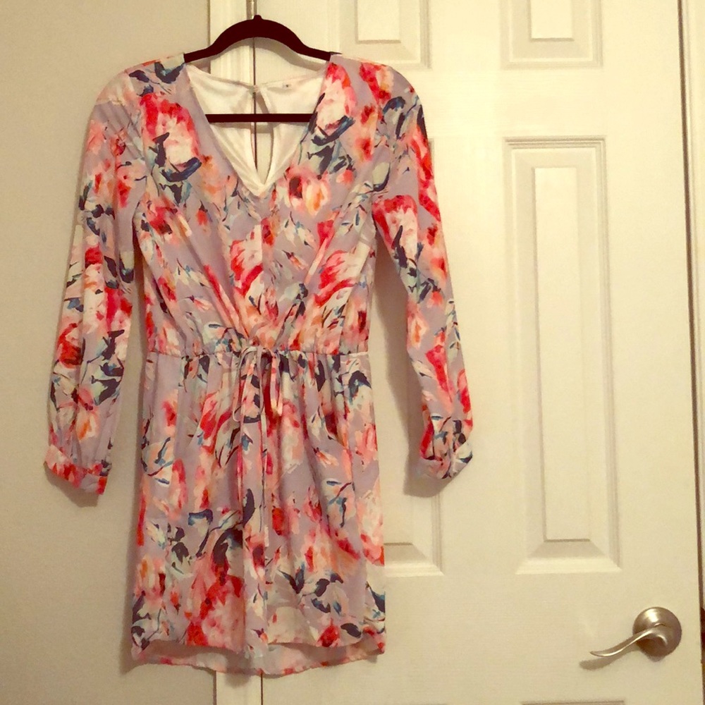 Long Sleeve Floral Print Dress
